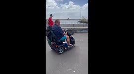 Scooter test goes awry in Tenerife: backward topple on ramp