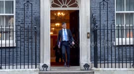 Rishi Sunak leaves 10 Downing Street for the first PMQs of 2024