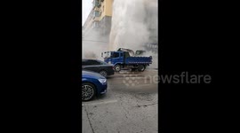 Massive water column soars 10 metres high amidst heating pipeline burst in China