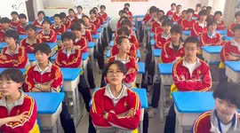 Chinese high school students in synch as they unwind with Mongolian dance