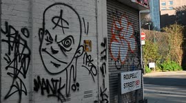 Skull Graffiti Painted within Roupell Street, SE1, London, United Kingdom