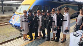Elvis has left the station: Hundreds board train to festival dedicated to 'King of Rock and Roll'