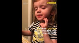 Little Girl Reacts to Mom's Cooking