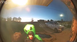 Trick-or-Treater Falls Into Pond