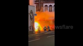 Double-decker bus catches fire in London during morning rush hour