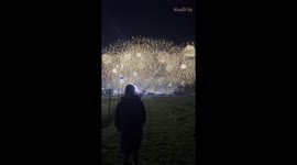 Skyline is filled with sparks as the New Year's Firework takes place