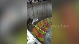 Stunt driver injured performing 'wall of death' motorcycle trick at Thai fair
