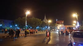 Cleaners sweep roads 'to reduce air pollution' as smog season begins in Thailand