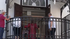 Desmond Tutu statue draped in Palestinian scarf as South Africa present genocide case against Israel
