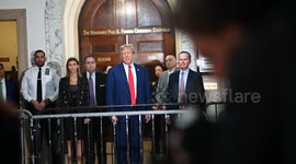 Trump Arrives For Closing Arguments In Civil Fraud Trial in New York, USA