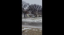 North Dakota Roads Turned into an Ice Rink