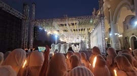 Ethiopian orthodox Christians crowed singing on the eve of Christmas
