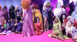 The ribbon cutting ceremony for Dragcon UK 2024, which was opened by Michelle Visage