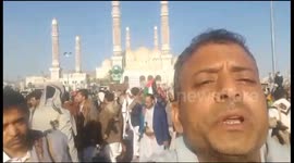 Yemenis protest after US-UK airstrikes in Sana'a, Yemen