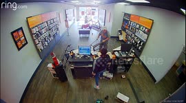 Angry Customer Attacks With Metal Chair