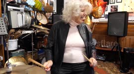 Great-grand mum, 90, is Britain’s ‘oldest female drummer’ - after lessons with Simply Red member