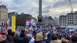 Thousands of pro-Israel protesters gather in Trafalgar Square to mark 100 days since the attack by Hamas