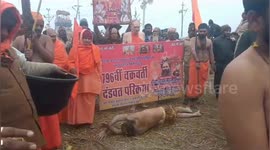 Large crowds Hindu devotees gathered at Prayagraj in Northern India for Makar Sankranti