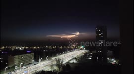 Unidentified glowing object appears in night sky over China