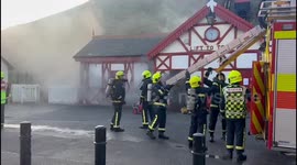 Firefighters tackle major blaze at Britain's oldest cliff funicular in its 140th year