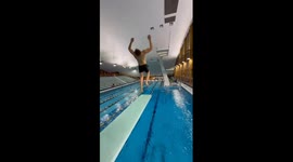 Daring dive: Thrill-seeker pulls off amazing double launch