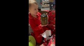 Charming scene shows 3-year-old's pickle gift come true