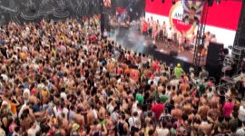 Revelers Have Fun At The Academicos Do Baixo Augusta Carnival Block in Sao Paulo, Brazil