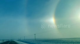 Stunning sun dog Phils, Minnesota sky as subzero temperatures take hold in Minnesota