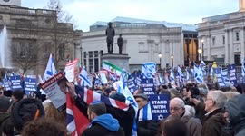 Israeli National Anthem Hatikvah performed at pro-Israel rally in Trafalgar Square