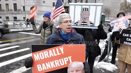 JAMIE BOWER of Rise and Resistance New York support E. Jean Carroll in her defamation law suit against former U.S. President Donald Trump