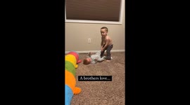 Little Boy Tries to Take Brother For a Walk