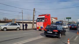 Transporters and farmers protest for sixth day in Afumati, Romania