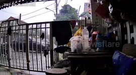 Power transformer explodes and sends sparks flying through home