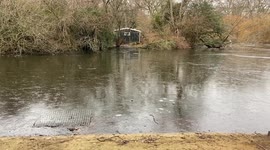 Lake in Central London park freezes as temperatures plunge in UK