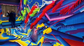 Artwork made out of tape by German artist Atau Hamos who displayed it at this years London Art Fair