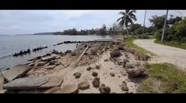 Coastal erosion along the coast of Luganville, Vanuatu