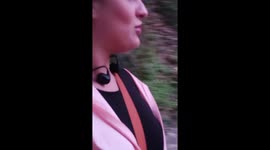 Woman Calmly Walks Away From Black Bear