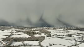 Spectacular Curtains Of Snow Over N. Ireland Today Buy Drone - Clip 2