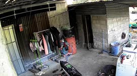 Charging power bank explodes outside family's home