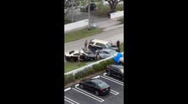 West Palm Beach Police car chase and arrest of the teens.  Car hit the wall and 3 arrested.
