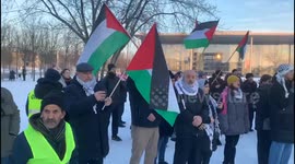A protest in support of Gaza is held in Berlin, Germany