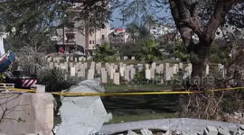 Gaza cemetery containing graves of British soldiers left damaged