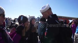 USS Gerald R. Ford Sailors Reunite with Families in Norfolk, USA After Eight-Month Deployment