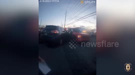 Police officer finishes delivery for DoorDash driver involved in traffic accident