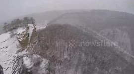 Rescue of four stranded students in the Red River Gorge in Powell County, USA