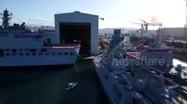 Türkiye unveils 3 homegrown warships, unmanned naval vessel
