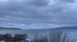 The calm before Storm Isha arrives on Loch Long in Argyll Scotland