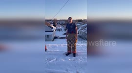 Firefighters Embrace Winter Chill in Snow Angel Challenge in Chesapeake, OH, USA