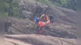 Swift Helicopter Rescue Saves Woman Stranded on Ubatuba Rock, Brazil