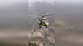 Driver Airlifted in LASD Rescue on Angeles Forest Hwy in Los Angeles County, USA